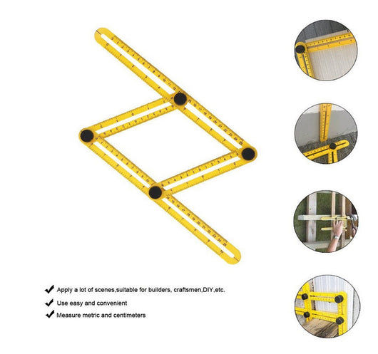 Regla Plegable Multifuncional 4 en 1 con Escala Métrica y Medidor de Ángulos - Image 11
