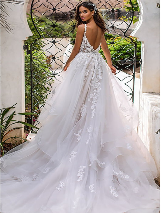 Vestido de Novia Slim Escote Profundo con Tirantes Ajustables - Image 10