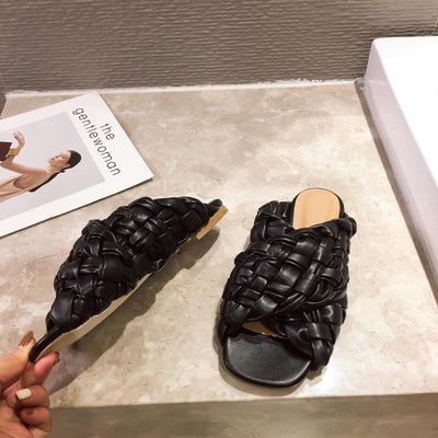 Sandalias Tejidas Cómodas de Tacón Plano para Mujer - Image 10