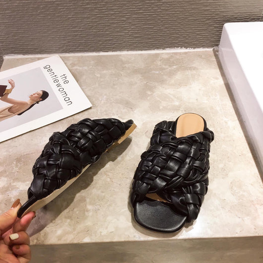 Sandalias Tejidas Cómodas de Tacón Plano para Mujer - Image 10