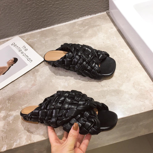 Sandalias Tejidas Cómodas de Tacón Plano para Mujer - Image 11
