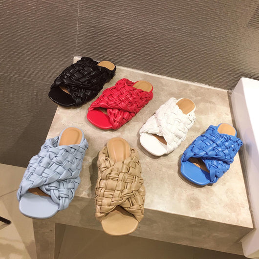 Sandalias Tejidas Cómodas de Tacón Plano para Mujer - Image 12