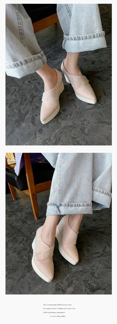 Zapatos de Cuña con Plataforma para Mujer en Azul - Tacón Alto Elegante - Image 10