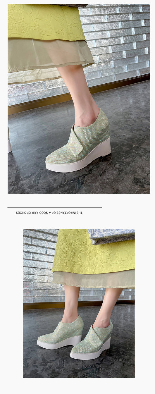 Zapatos de Cuña con Plataforma para Mujer en Azul - Tacón Alto Elegante - Image 15
