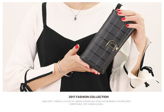 Cartera Larga de Cuadros para Mujer - Clutch de Alta Calidad - Image 5