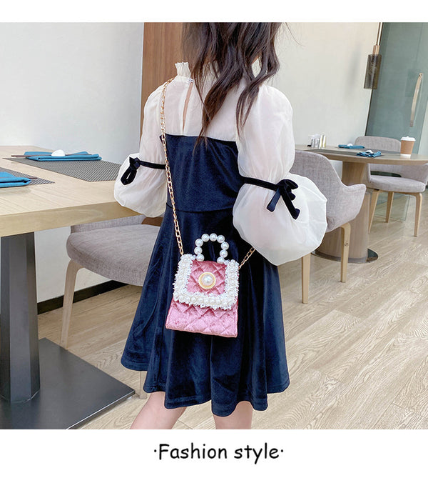Bolso Crossbody Terciopelo Dorado Princesa