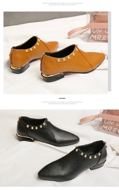Zapatos Casuales para Mujer con Punta Afilada y Remaches de Moda - Image 14