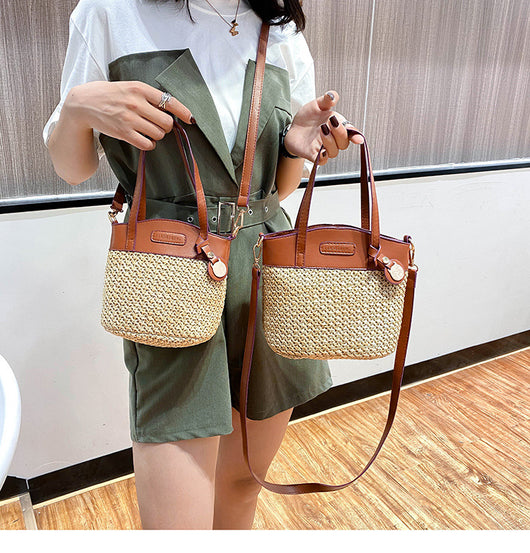 Bolsa de Playa Tejida con Asa - Bolso Mensajero Portátil de Fibra Natural - Image 12