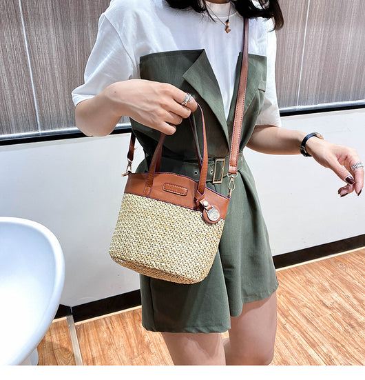 Bolsa de Playa Tejida con Asa - Bolso Mensajero Portátil de Fibra Natural - Image 14
