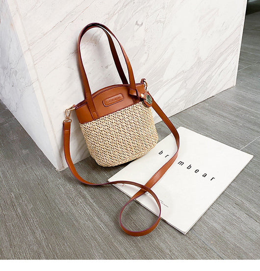 Bolsa de Playa Tejida con Asa - Bolso Mensajero Portátil de Fibra Natural - Image 18