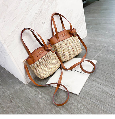 Bolsa de Playa Tejida con Asa - Bolso Mensajero Portátil de Fibra Natural - Image 19