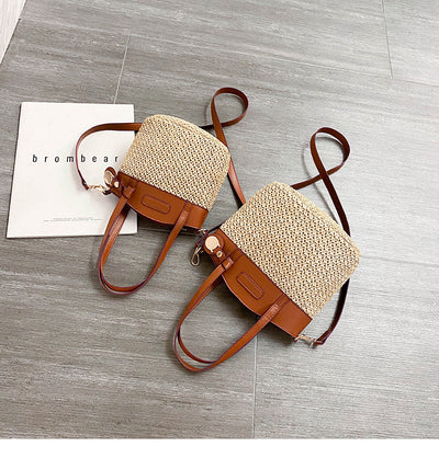 Bolsa de Playa Tejida con Asa - Bolso Mensajero Portátil de Fibra Natural - Image 22