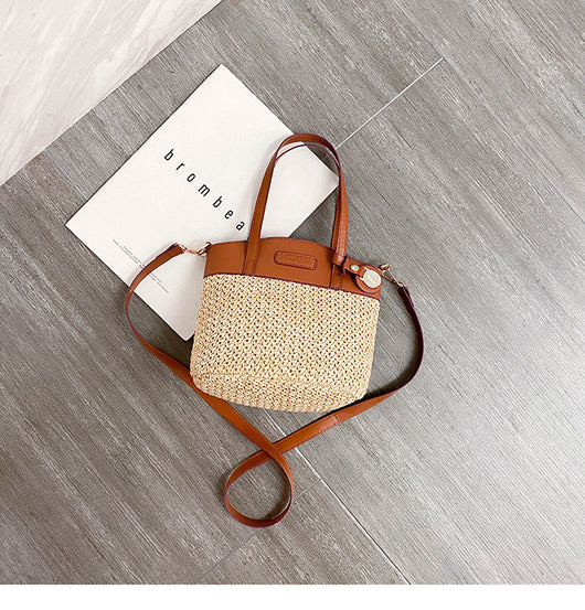 Bolsa de Playa Tejida con Asa - Bolso Mensajero Portátil de Fibra Natural - Image 24