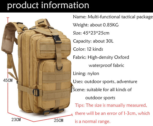 Mochila Táctica Multiusos con Diseño Camuflaje - Image 12