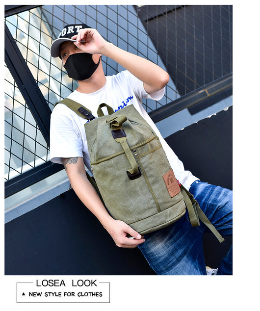 Mochila de Lona Estampada con Gran Capacidad - Image 21