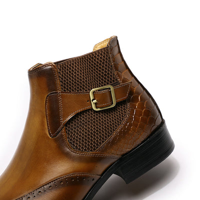 Botas Altas de Cuero para Hombre con Textura Grabada en Relieve - Image 11