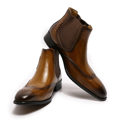 Botas Altas de Cuero para Hombre con Textura Grabada en Relieve - Image 13