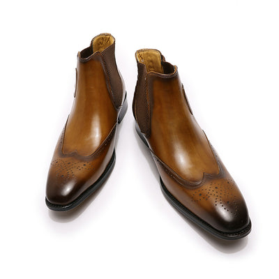 Botas Altas de Cuero para Hombre con Textura Grabada en Relieve - Image 14
