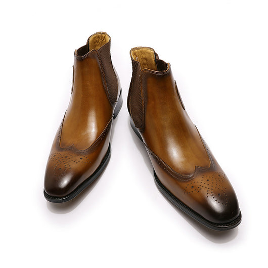 Botas Altas de Cuero para Hombre con Textura Grabada en Relieve - Image 14