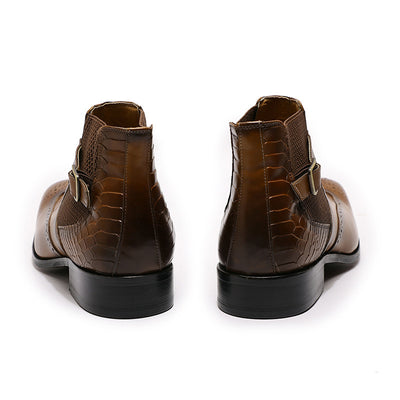Botas Altas de Cuero para Hombre con Textura Grabada en Relieve - Image 15