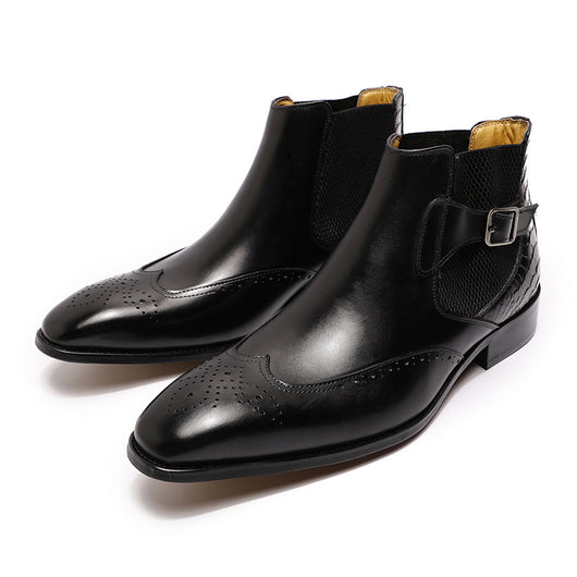 Botas Altas de Cuero para Hombre con Textura Grabada en Relieve - Image 16