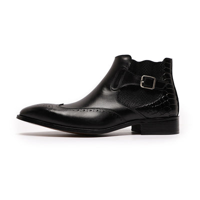 Botas Altas de Cuero para Hombre con Textura Grabada en Relieve - Image 17