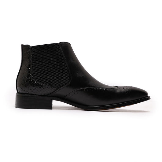 Botas Altas de Cuero para Hombre con Textura Grabada en Relieve - Image 18