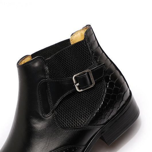 Botas Altas de Cuero para Hombre con Textura Grabada en Relieve - Image 20