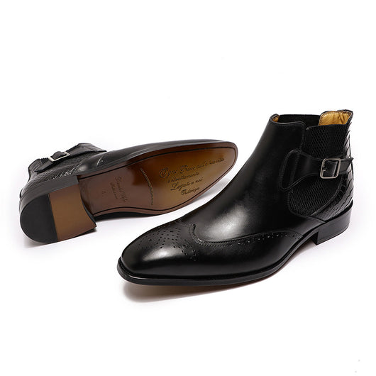 Botas Altas de Cuero para Hombre con Textura Grabada en Relieve - Image 21