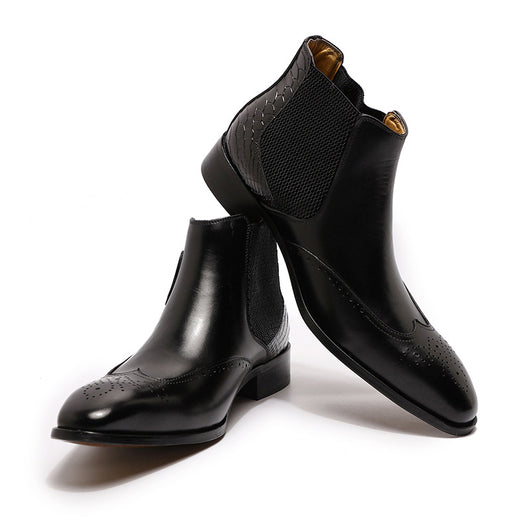 Botas Altas de Cuero para Hombre con Textura Grabada en Relieve - Image 22
