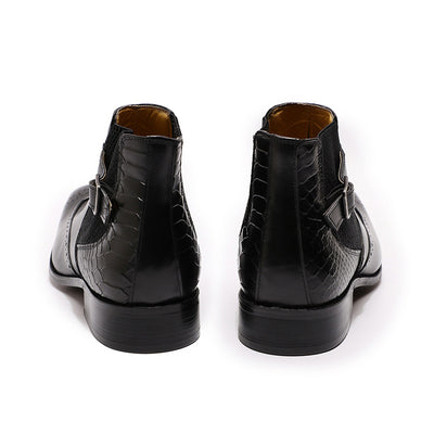 Botas Altas de Cuero para Hombre con Textura Grabada en Relieve - Image 23