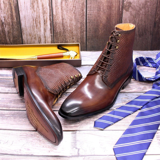 Botas de Cuero Premium para Hombre con Diseño Grabado - Image 8