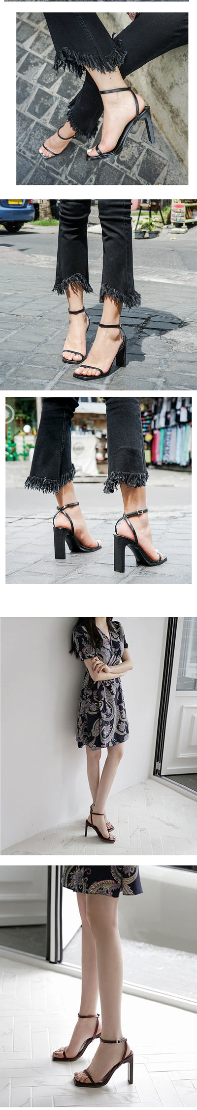 Sandalias Romanas de Tacón Alto Cuadrado Estilo Hada Elegante - Image 10