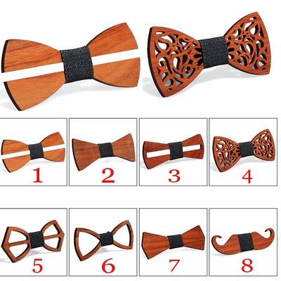 Pajarita de Madera Maciza Verde y Rojo con Diseño de Pera - Image 30