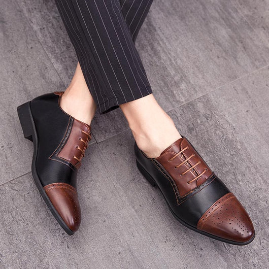 Zapatos de Negocios Brock Tallaje Grande con Tallado Artesanal en Cuero - Image 22