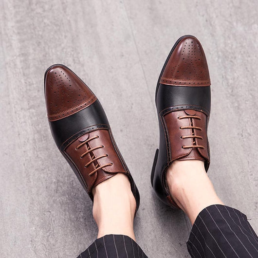 Zapatos de Negocios Brock Tallaje Grande con Tallado Artesanal en Cuero - Image 23