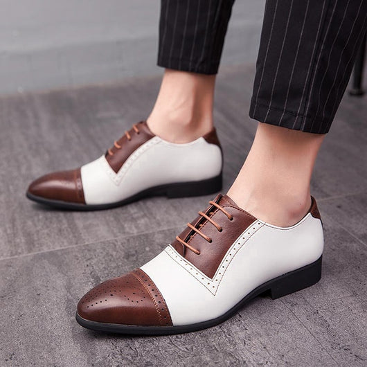Zapatos de Negocios Brock Tallaje Grande con Tallado Artesanal en Cuero - Image 24