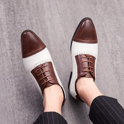 Zapatos de Negocios Brock Tallaje Grande con Tallado Artesanal en Cuero - Image 26