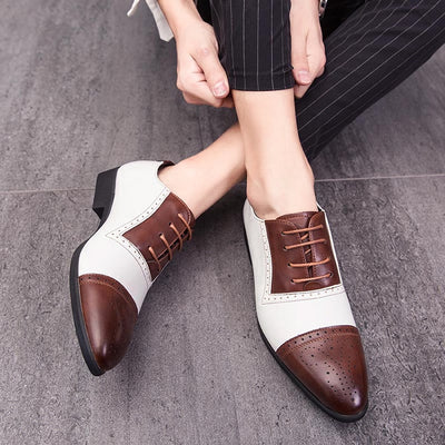 Zapatos de Negocios Brock Tallaje Grande con Tallado Artesanal en Cuero - Image 27