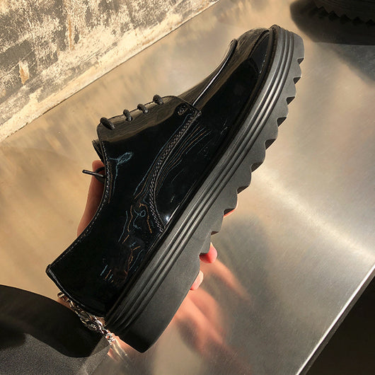 Zapatos Casuales Británicos de Cuero Brillante con Suela Gruesa - Image 11