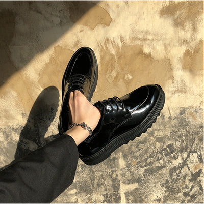 Zapatos Casuales Británicos de Cuero Brillante con Suela Gruesa - Image 16