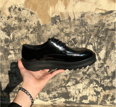 Zapatos Casuales Británicos de Cuero Brillante con Suela Gruesa - Image 22