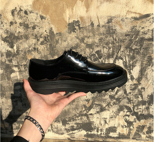 Zapatos Casuales Británicos de Cuero Brillante con Suela Gruesa - Image 22