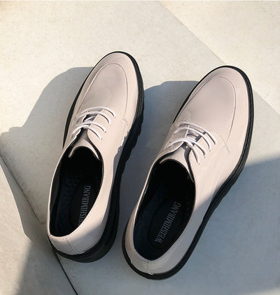 Zapatos Casuales Británicos de Cuero Brillante con Suela Gruesa - Image 23