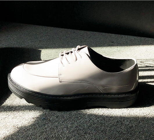 Zapatos Casuales Británicos de Cuero Brillante con Suela Gruesa - Image 25