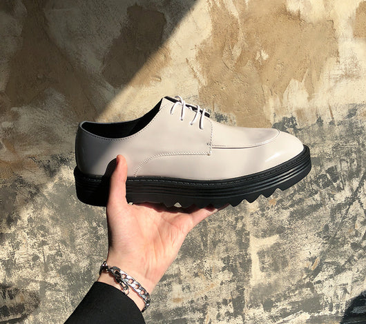 Zapatos Casuales Británicos de Cuero Brillante con Suela Gruesa - Image 26