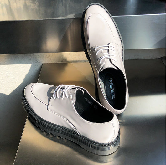 Zapatos Casuales Británicos de Cuero Brillante con Suela Gruesa - Image 27