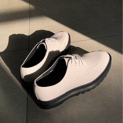 Zapatos Casuales Británicos de Cuero Brillante con Suela Gruesa - Image 28
