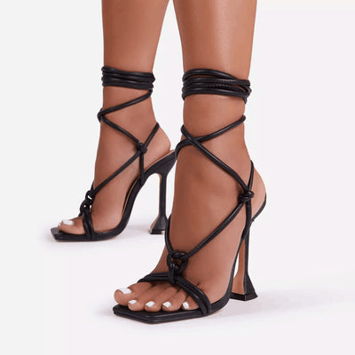 Sandalias de Tacón Alto con Punta Cuadrada Tipo Pescado Mujer - Image 10