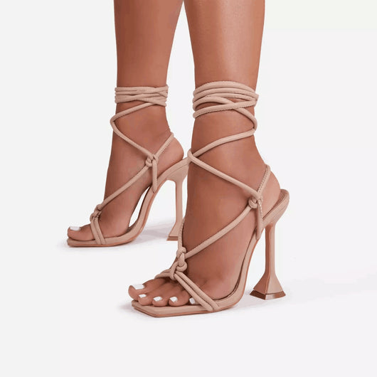 Sandalias de Tacón Alto con Punta Cuadrada Tipo Pescado Mujer - Image 18